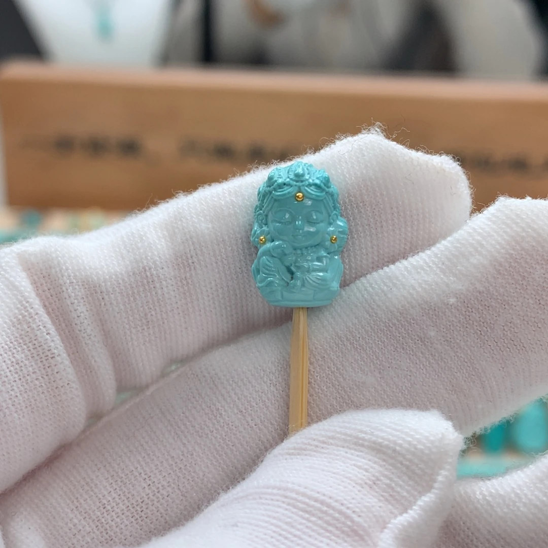 绿松石未镶嵌绿松石绿度母