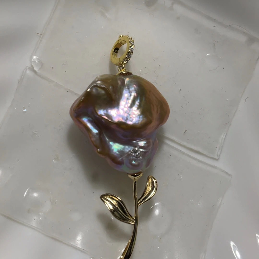 淡水珍珠银S925镶嵌颈饰