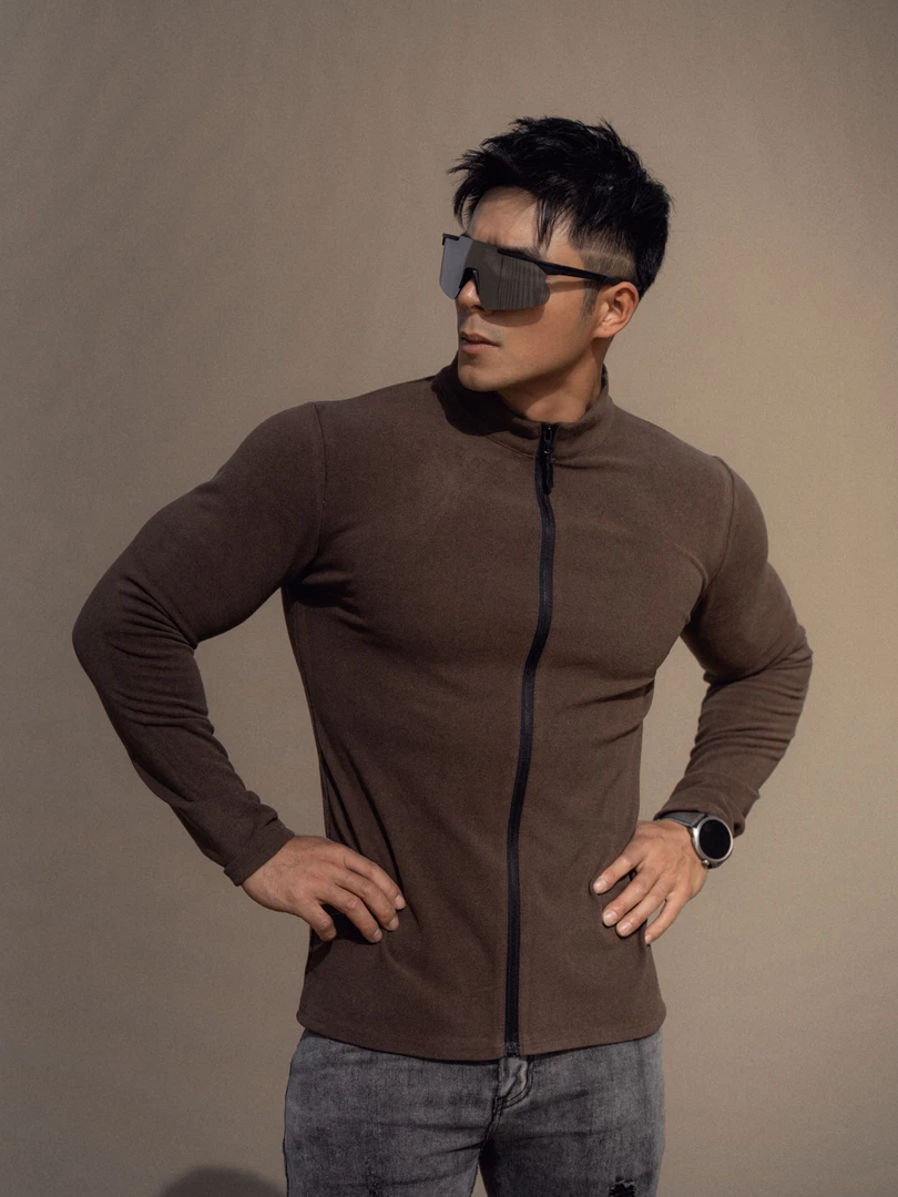 冬季保暖阳离子德绒锁温全拉链立领运动健身外套内胆长袖打底休闲