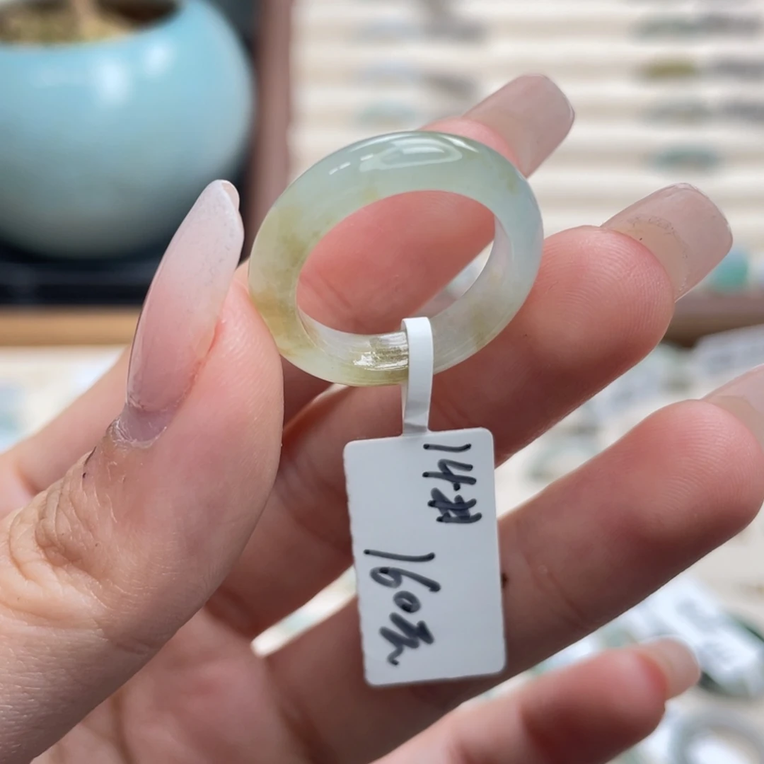 翡翠未镶嵌戒圈a36港圈14桂花糕