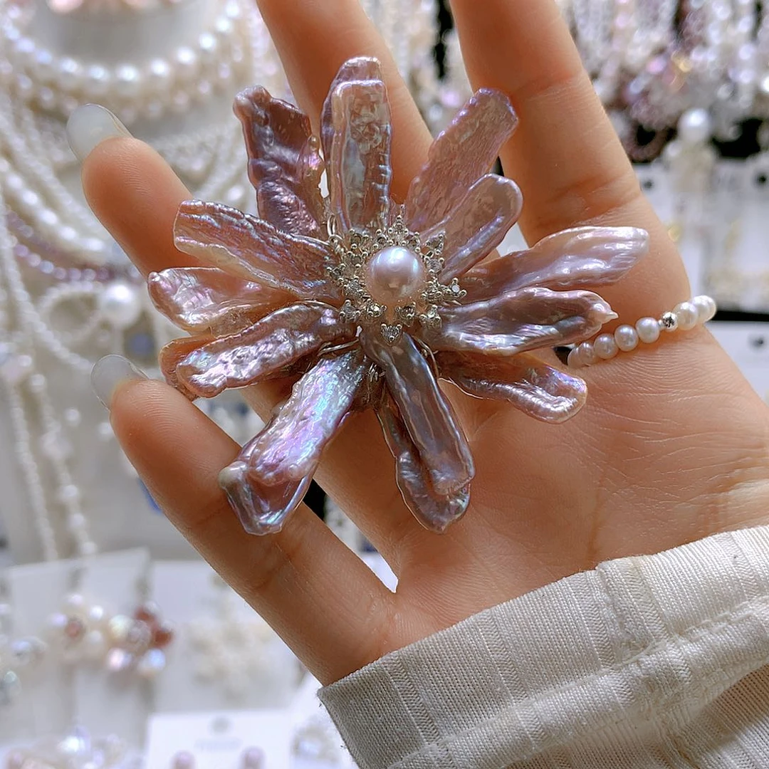 银S925镶嵌耳饰淡水珍珠