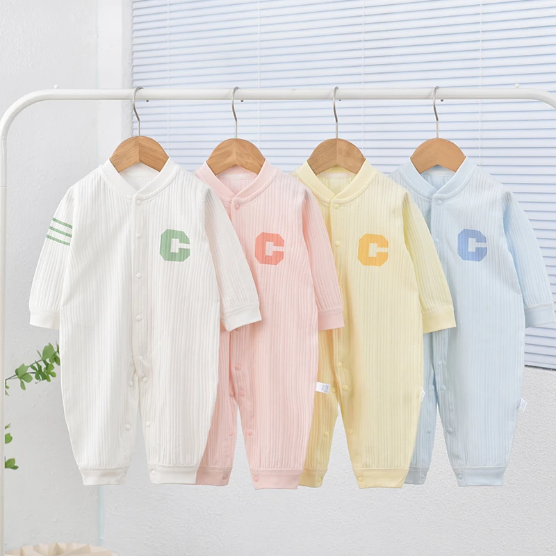 【春季上新】婴儿长袖连体衣保暖春季男女宝宝衣服哈衣爬服