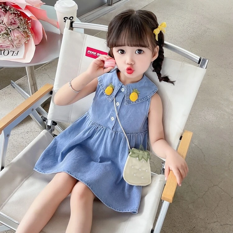 女童连衣裙夏季2025新款洋气韩版儿童薄款牛仔背心裙宝宝夏装裙子