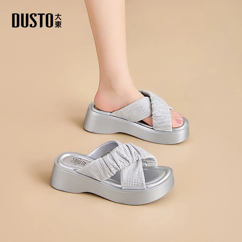 大东松糕厚底沙滩拖鞋5.5CM增高女鞋夏季新款外穿时尚凉拖女1148