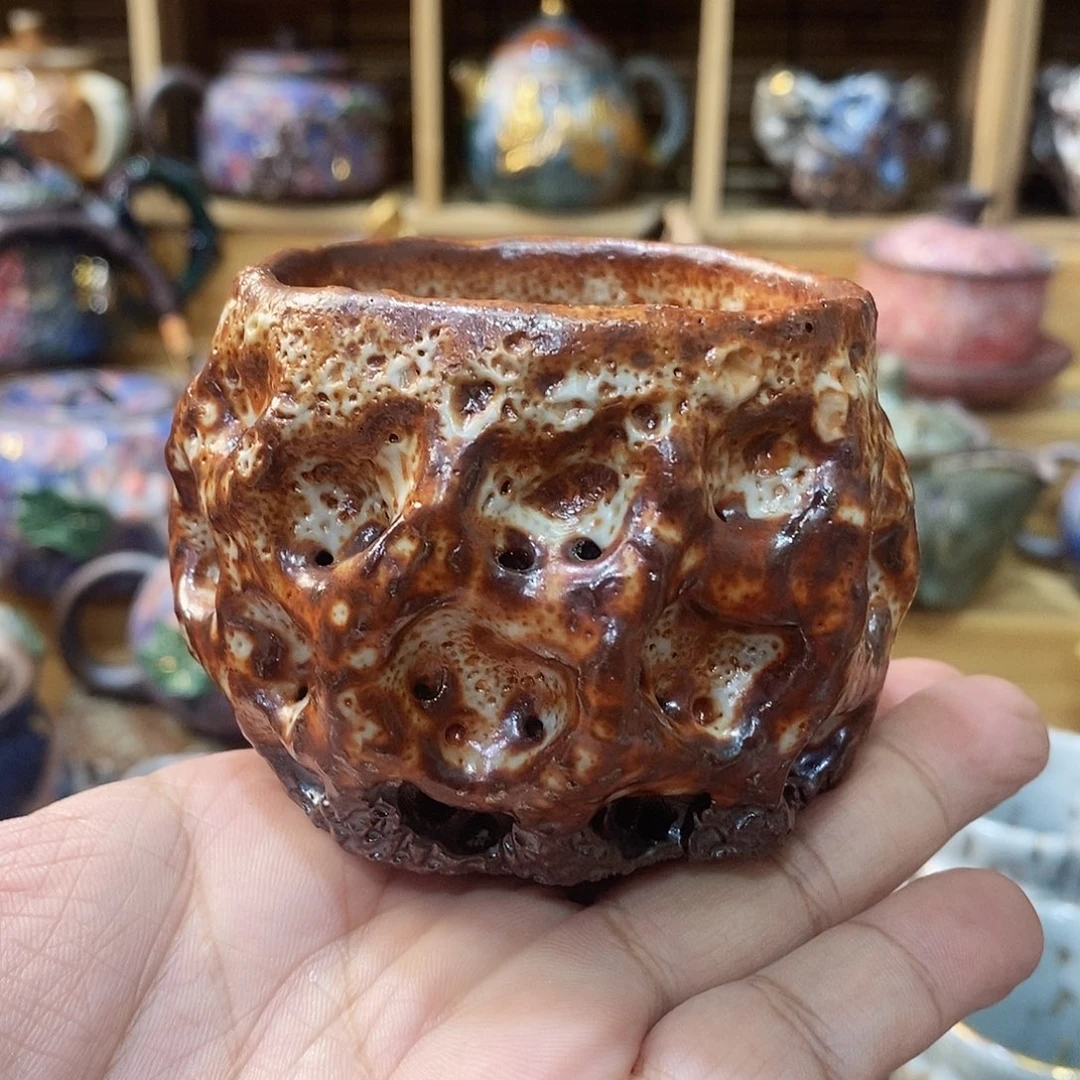 粗陶志野柴烧茶器