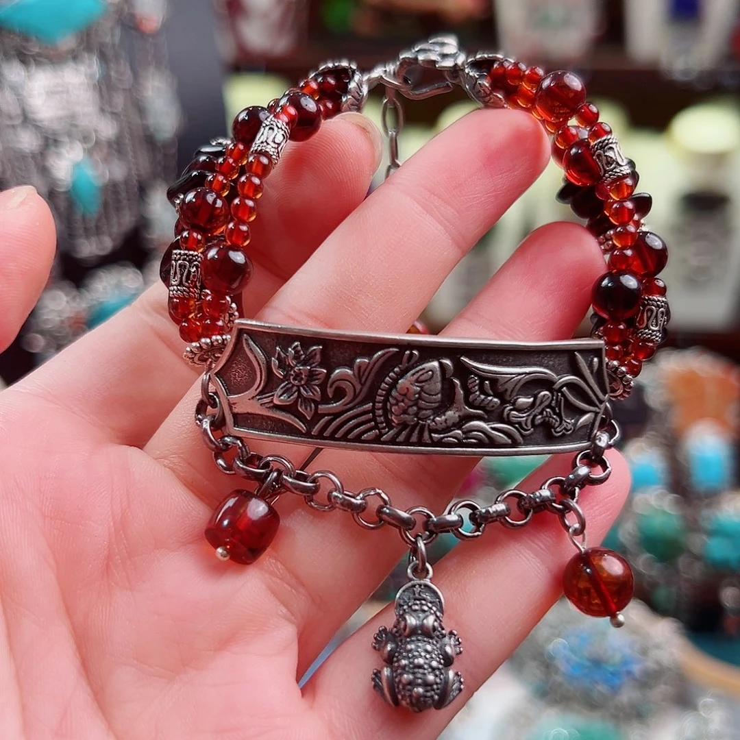 琥珀未镶嵌手饰锦象原创设计款式手链