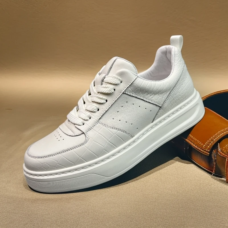 【头层牛皮】福利款男鞋休闲潮鞋潮流白色时尚百搭低帮透气舒适012