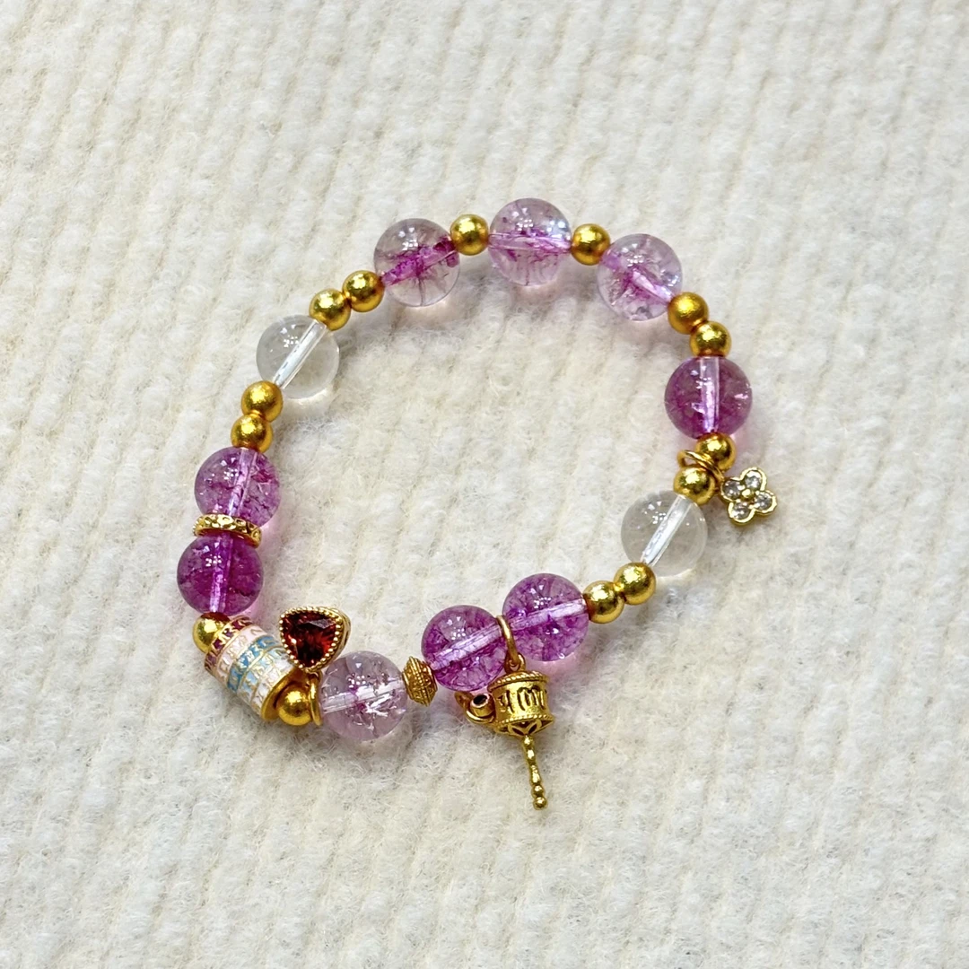 合金树脂手链 新疆包邮【SP0991】粉色珠珠手串