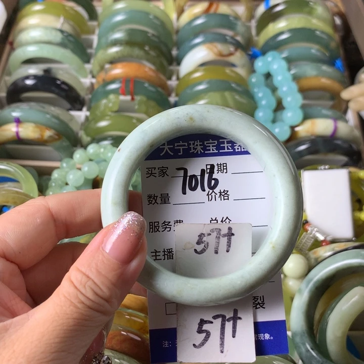 未镶嵌蛇纹石玉手镯7016