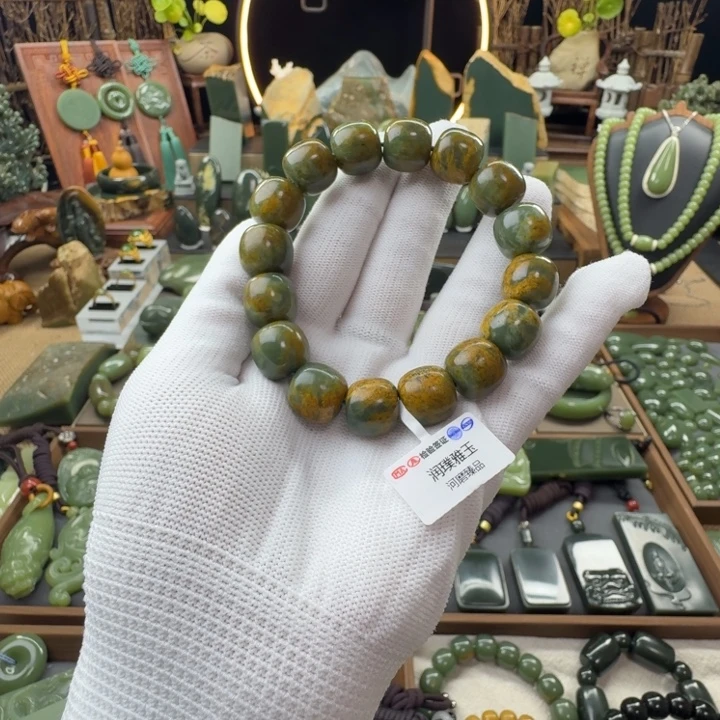 岫岩河磨玉（透闪石质玉）未镶嵌手串