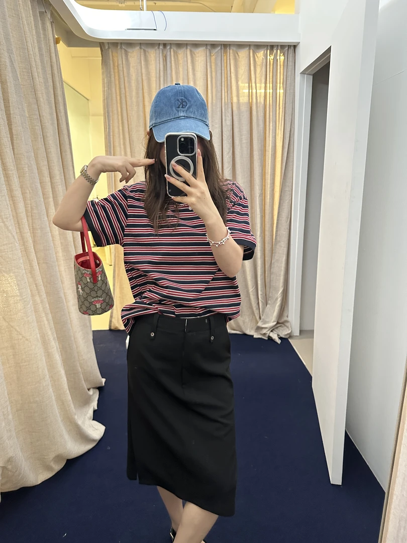 【ZHANGDAYUN】2907#【Ins博主复古撞色条纹t】