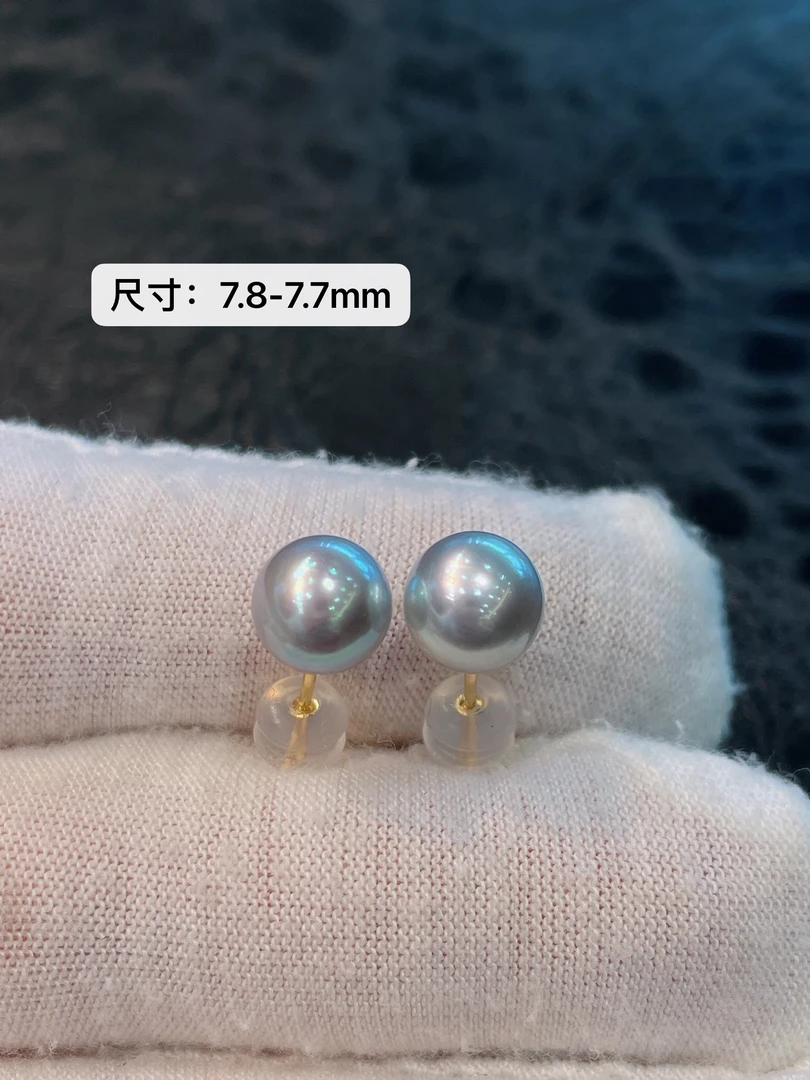 18k金镶嵌真多麻耳钉