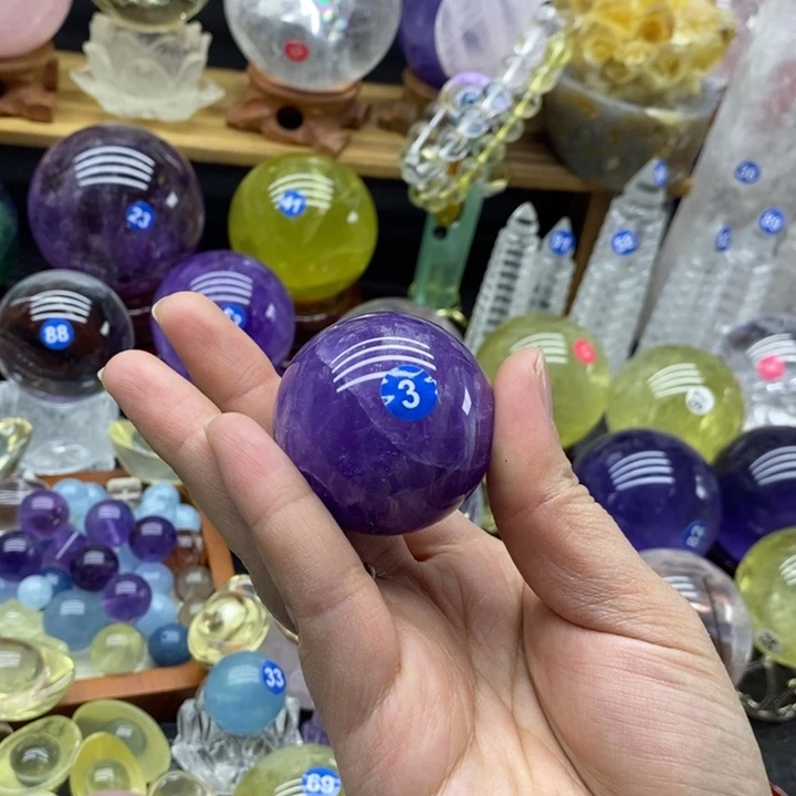 莹***莹石材天然紫水晶球