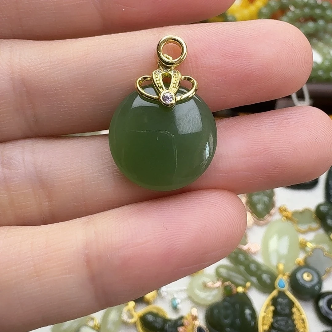 和田玉银S925镶嵌颈饰