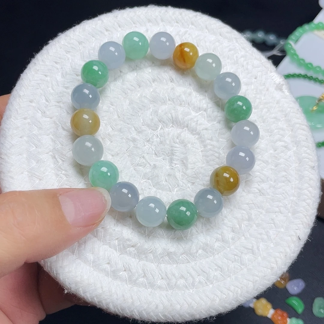 翡翠未镶嵌手链天然缅甸翡翠A货卡10