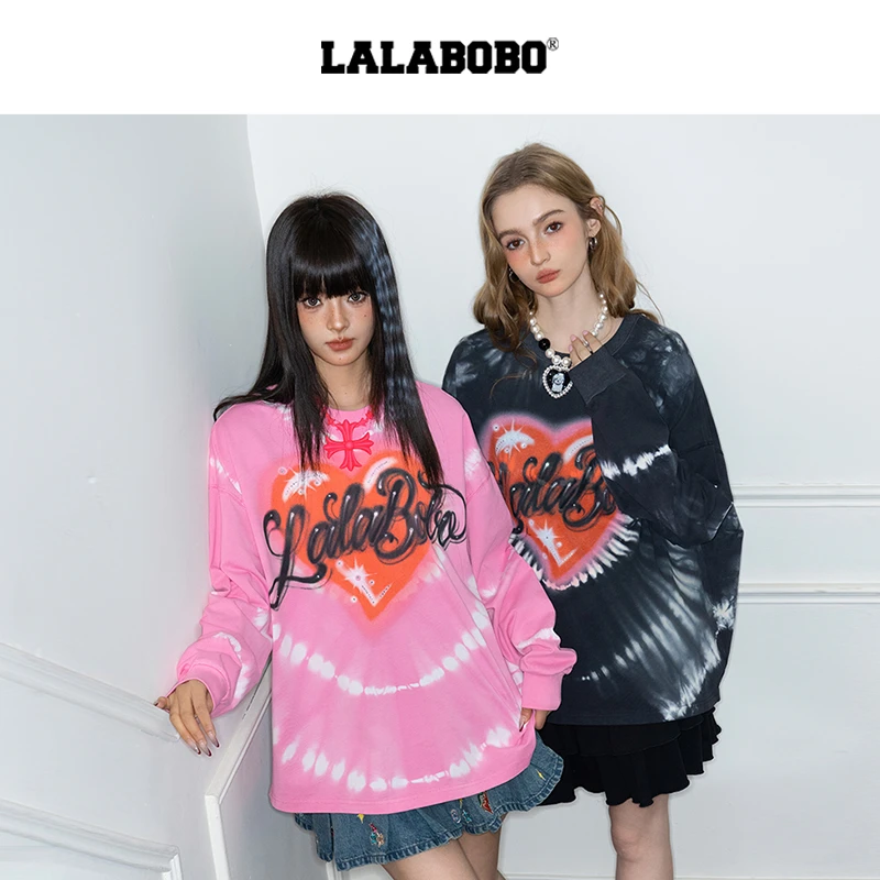 北京金源LALABOBO2025新款长袖宽松潮流印花卫衣LBEA-WSDT13