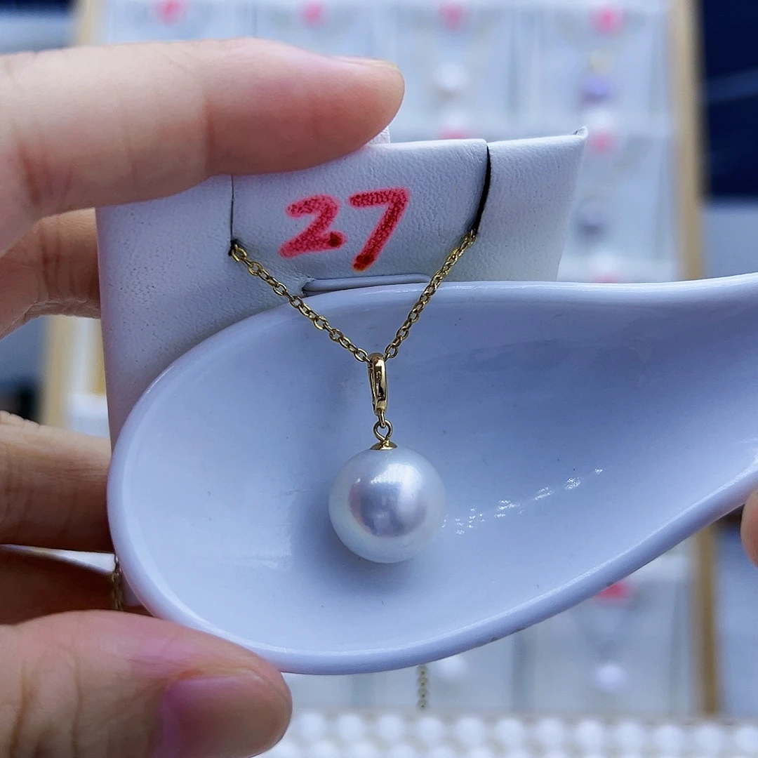 吊坠(不含链)18K金镶嵌淡水珍珠