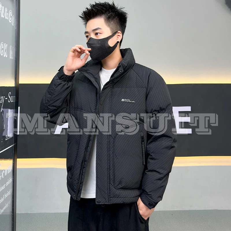 9818 2025冬季滑雪保暖男士百搭时尚休闲潮流帅气短款棉外套