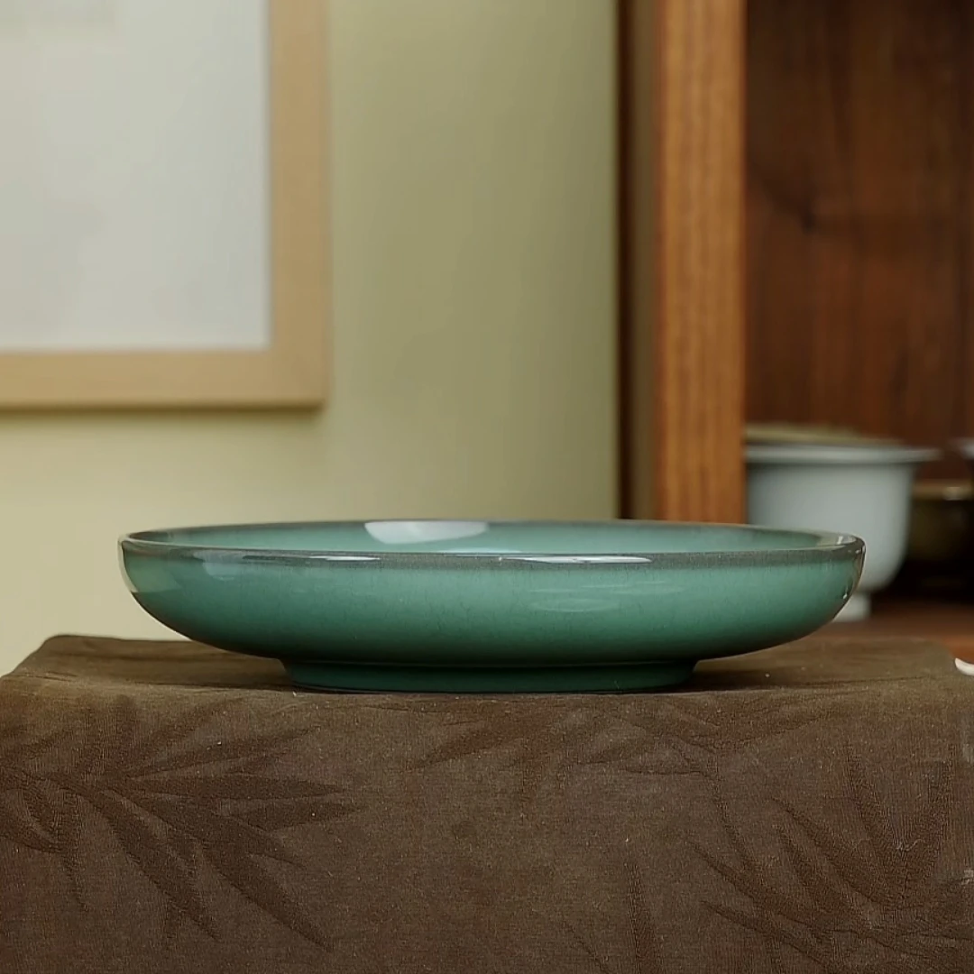 黑胎梅子青壶承17cm陈卫武龙泉青瓷手工简约