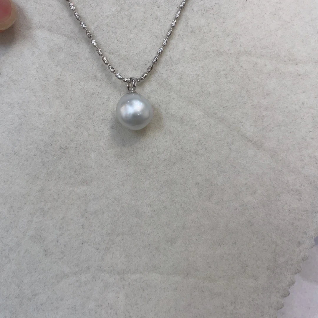 银S925镶嵌项链海水珍珠