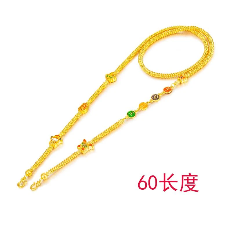 福满圆珠宝 足金999 投资金水贝财神平安喜乐手工60cm（多退少补)