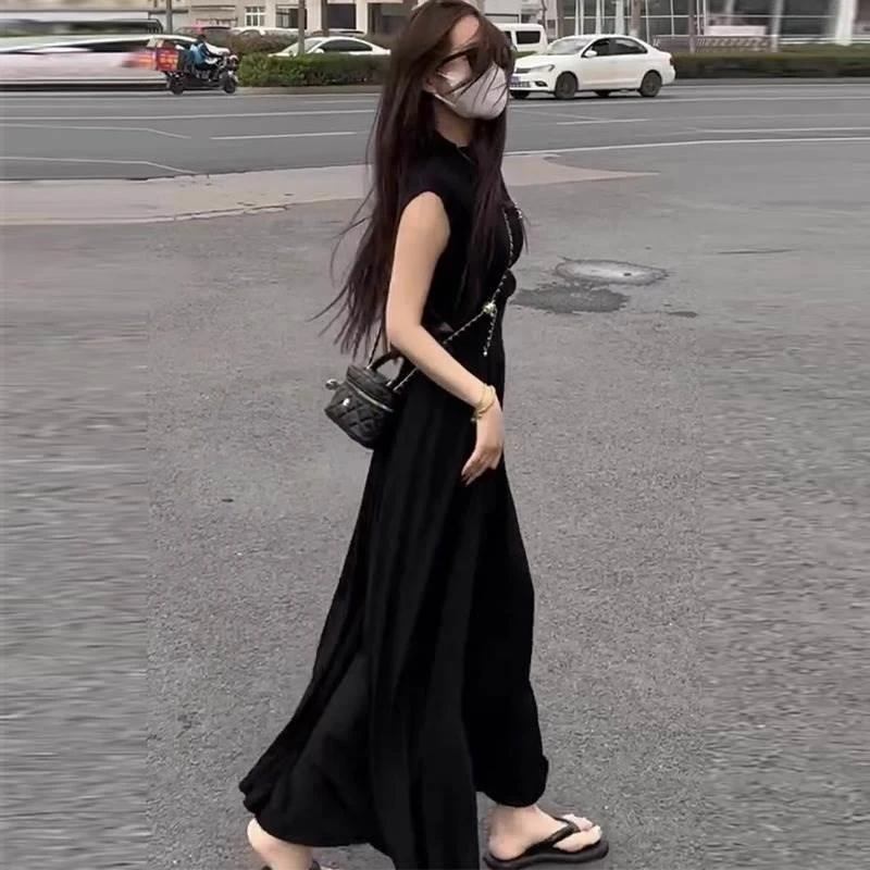 灰色半身裙女早秋季新款莫代尔垂坠感长款到脚踝高腰显瘦过膝长裙