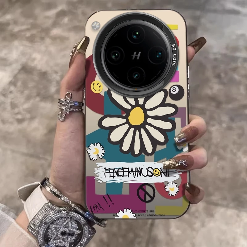 涂鸦雏菊适用OPPOFindX8s手机壳X8Pro创意X8ultra防摔磨砂保护套