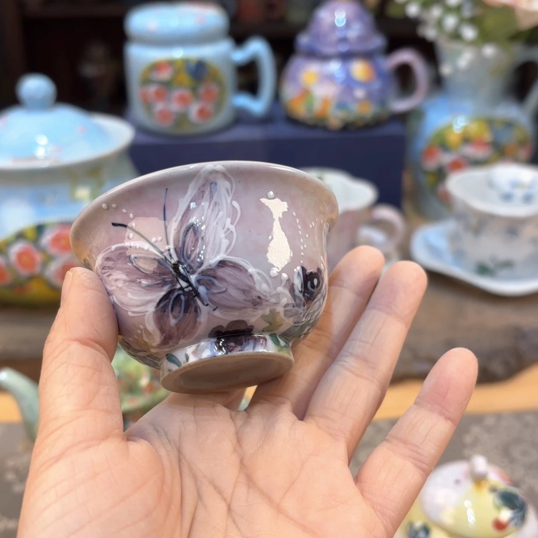 景德镇手绘高温釉下彩陶瓷茶具
