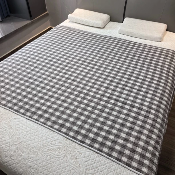 色织全棉砂洗床盖纯棉学生宿舍被单双人纯棉床单可做沙发垫