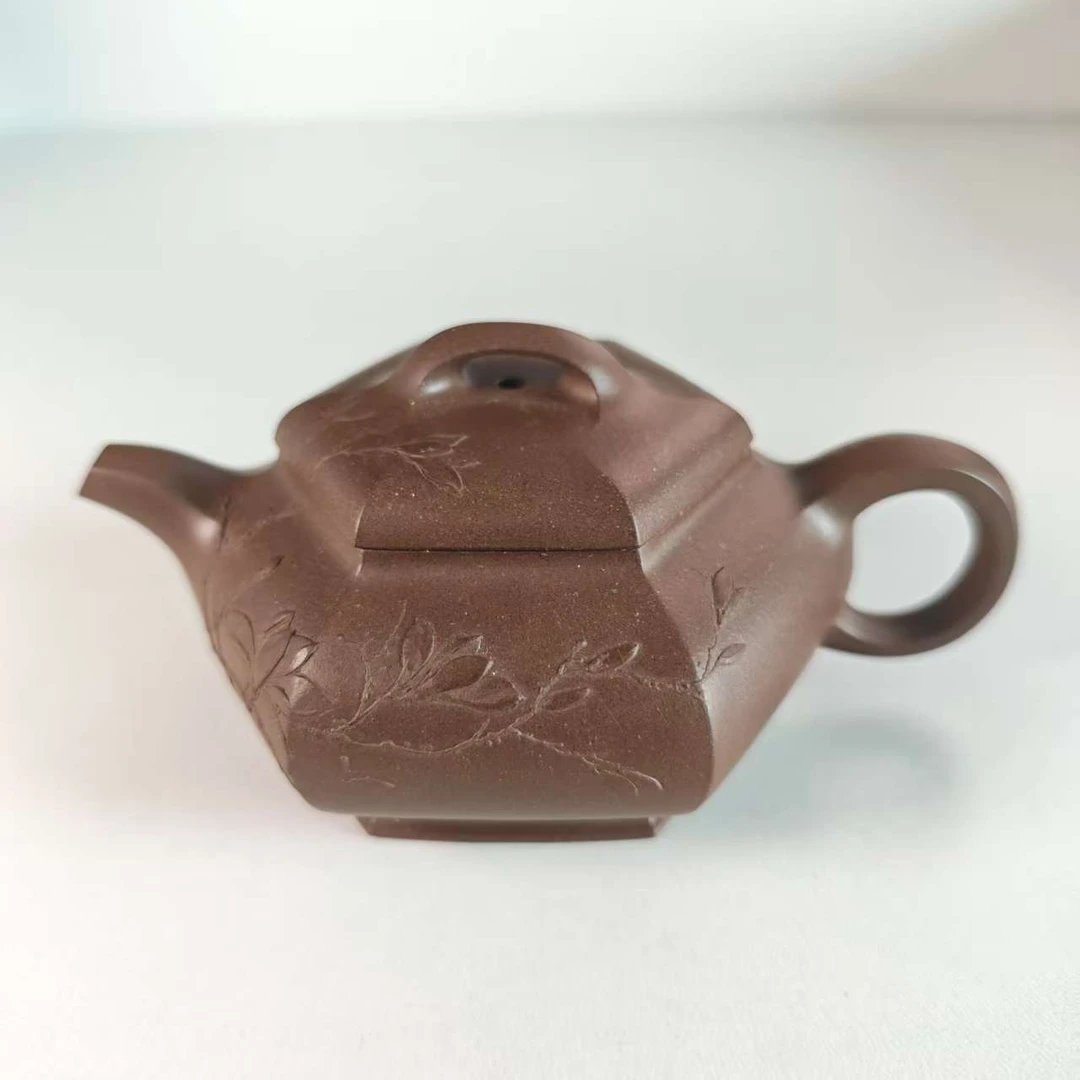 lot018-一厂老紫泥六方扁壶-140cc