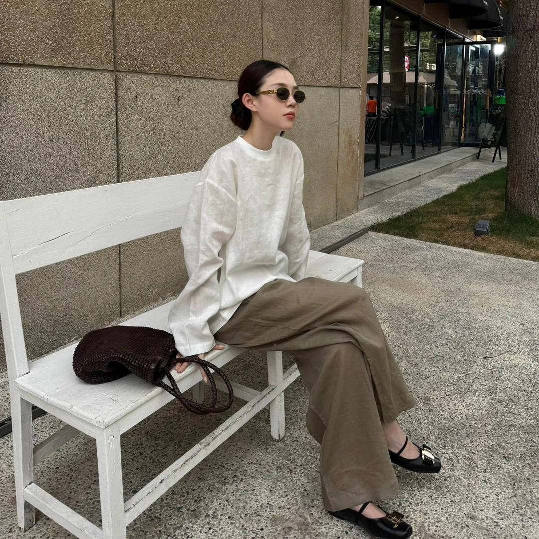 夏季新款纯欲慵懒风洋气休闲宽松高级上衣时尚气质百搭阔腿裤套装