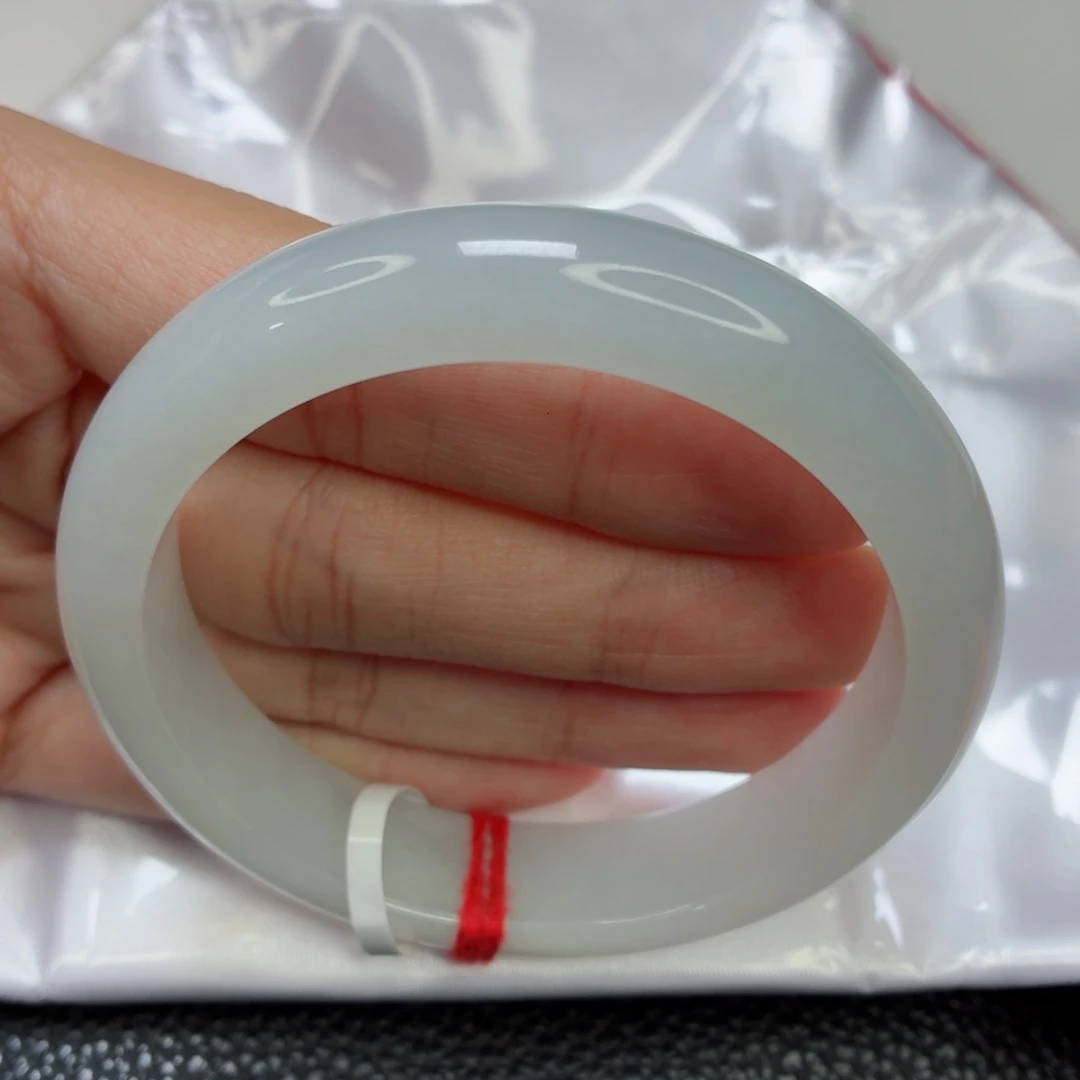 未镶嵌手镯翡翠老坑56圈胶原蛋白白月光019