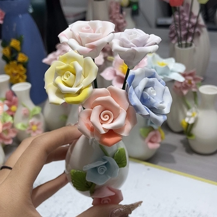 陶瓷纯手工捏花设计
