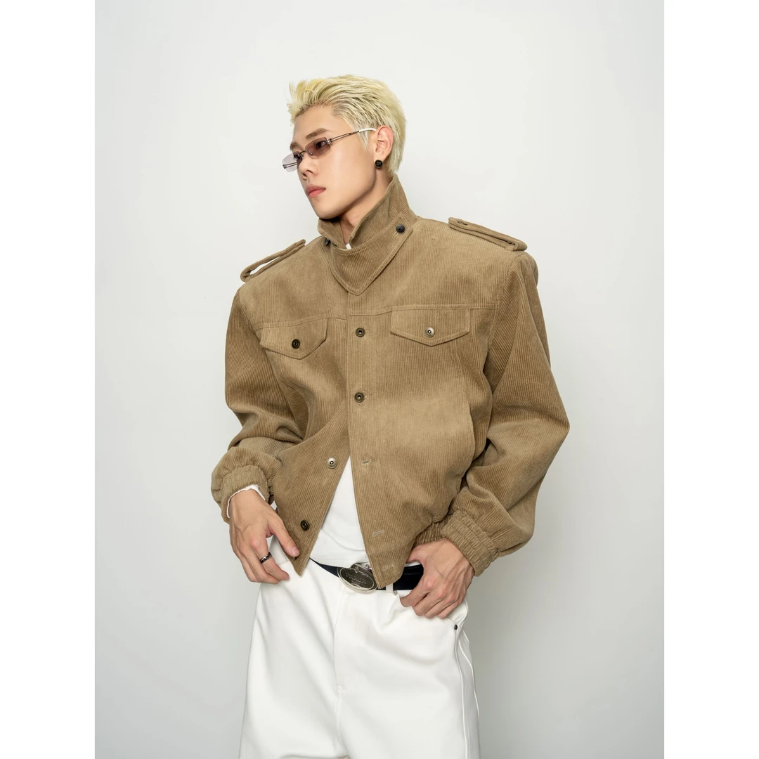 DBW Doublewin经典挺阔灯芯绒复古高级感防风贴设计短款夹克1315