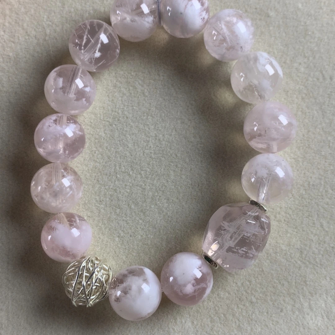 贤***水晶手串银S925镶嵌