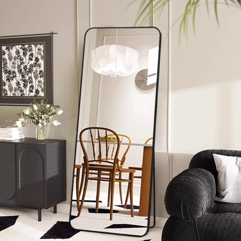 法式全身镜落地镜家用穿衣镜女生卧室出租屋可挂可立玻璃等身镜子