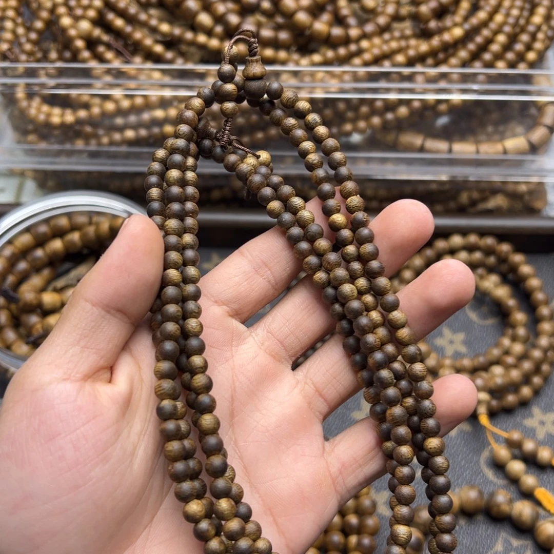手串沉香金沙叶九分沉0.5/9克➕圆珠多圈