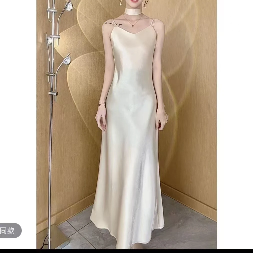 【丫丫专属】显瘦名媛吊带鱼尾裙送飘带（8520）连衣裙裙子