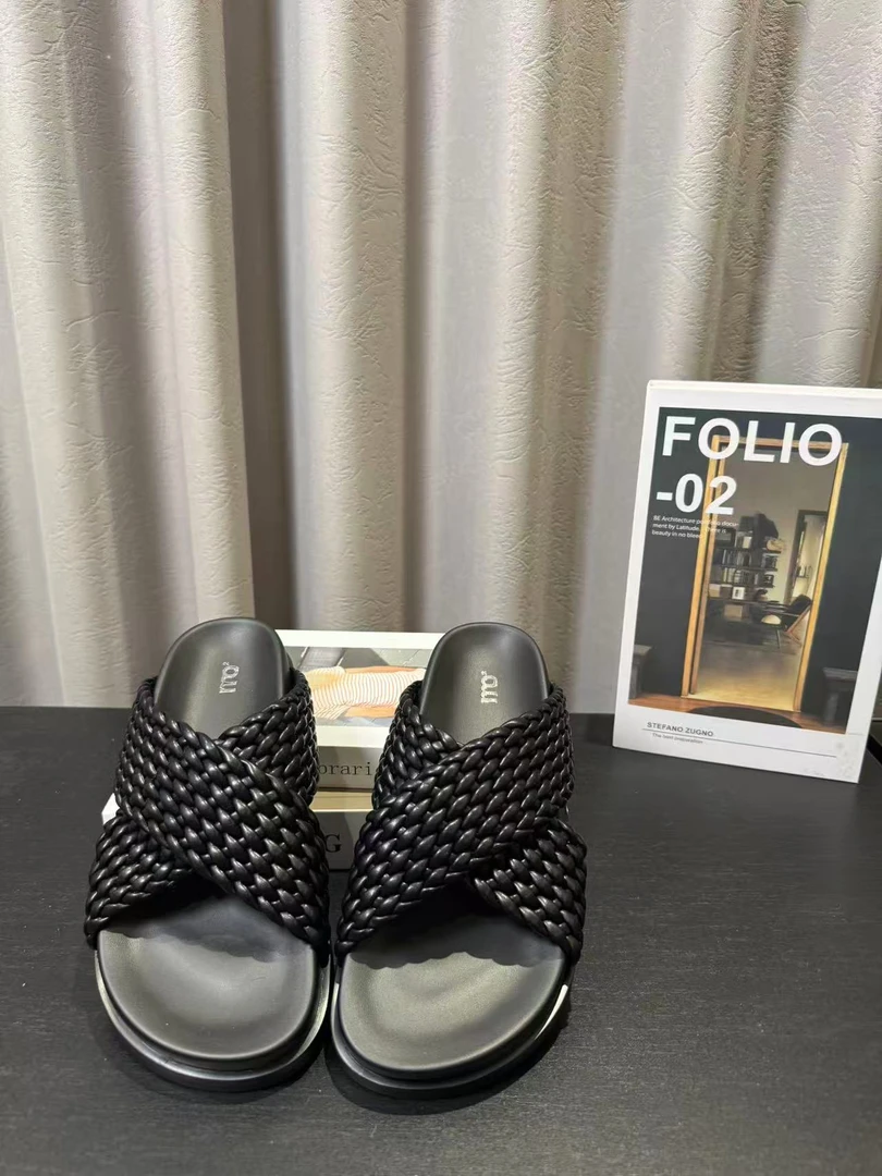 【LE LE】厚底编织交叉拖鞋753