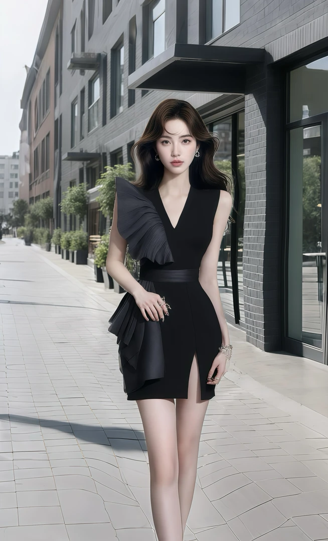 夏季新款V领收腰系带性感无袖连衣裙女小众时尚气质显瘦高级优雅