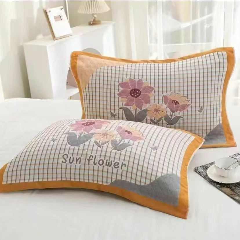 (一对)纯棉枕巾52*78cm向日葵