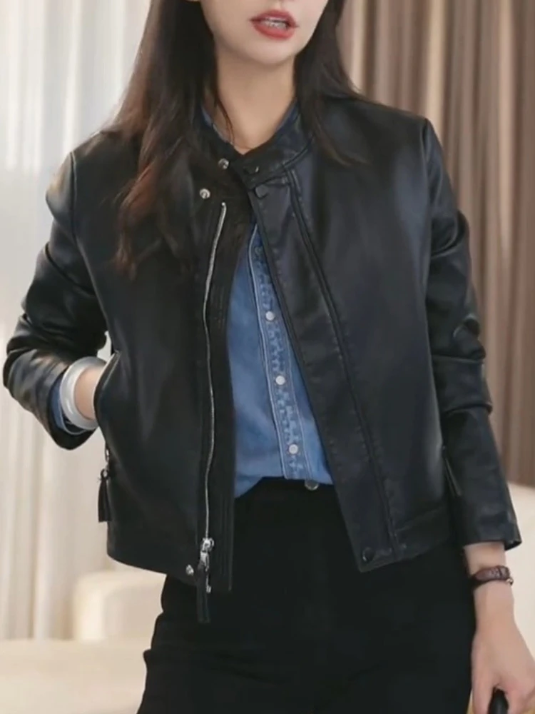 时尚小皮衣外套女机车服2025春秋新款爆款pu皮夹克休闲短款上衣潮