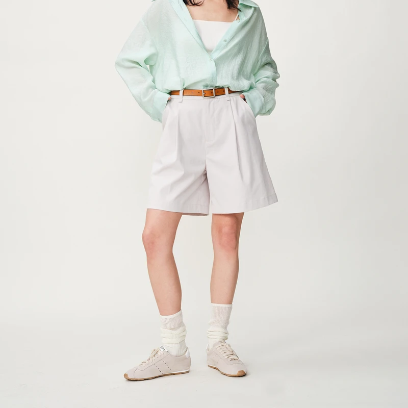 PH KARIN时髦设计感甄选白瓷系宽松a字休闲短裤女夏季新款