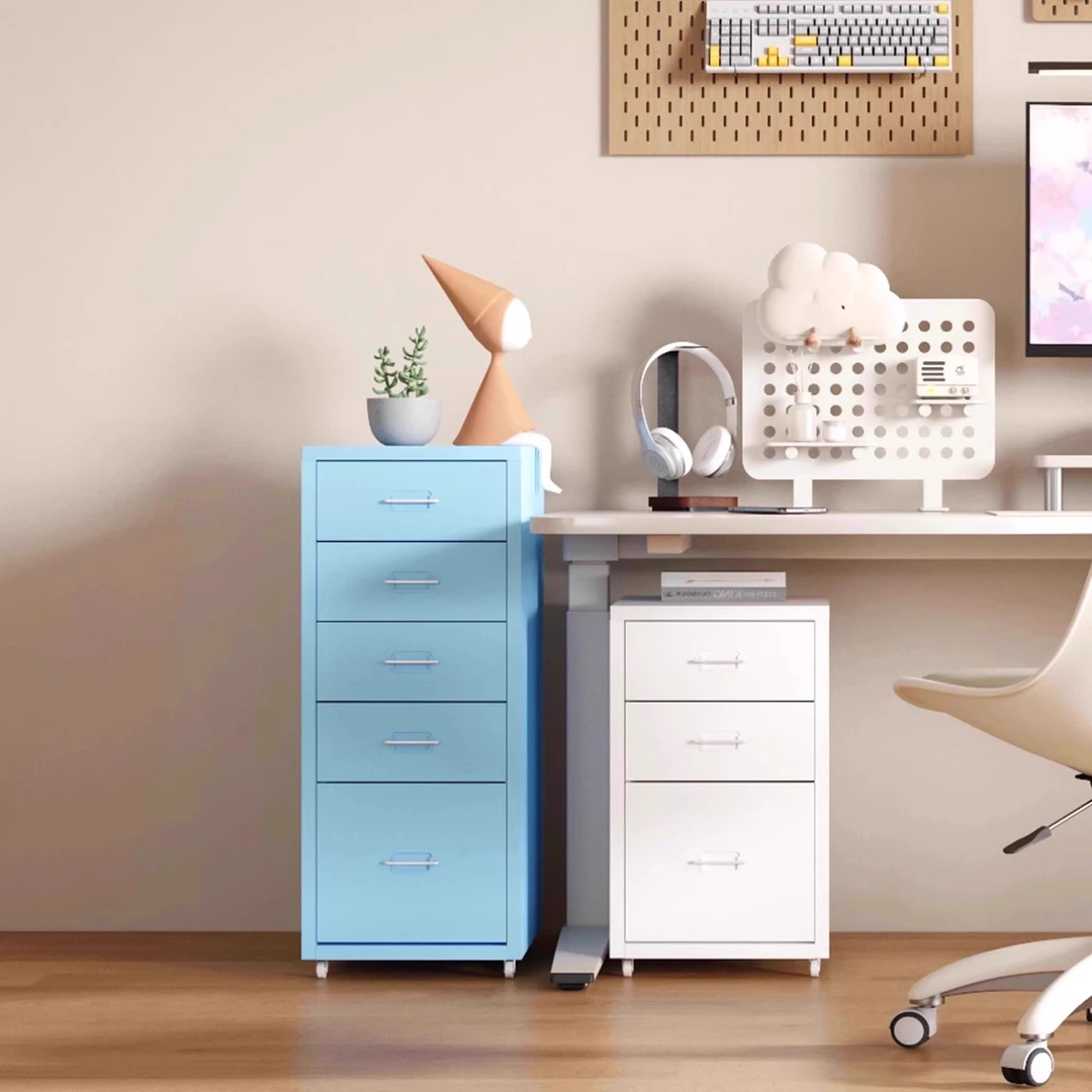 海尔默分类夹缝抽屉式收纳柜ins铁艺床头柜储物柜桌下多层抽屉柜