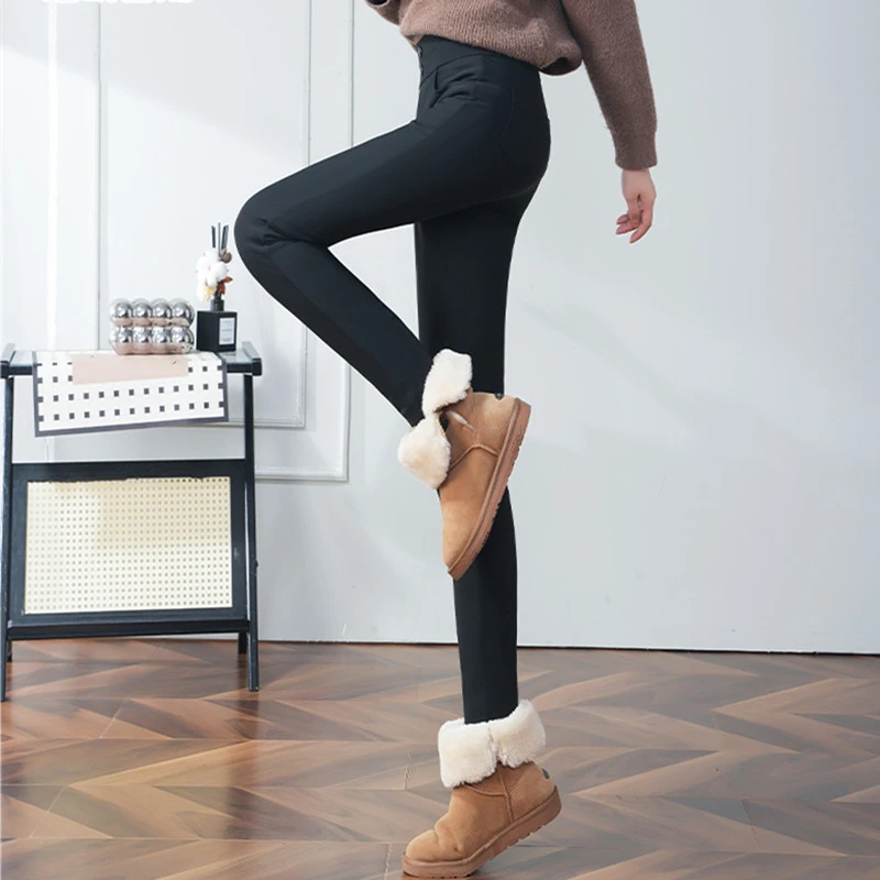 小脚鹅绒裤高腰弹力打底外穿修身新款女士冬季鹅绒裤女保暖棉裤