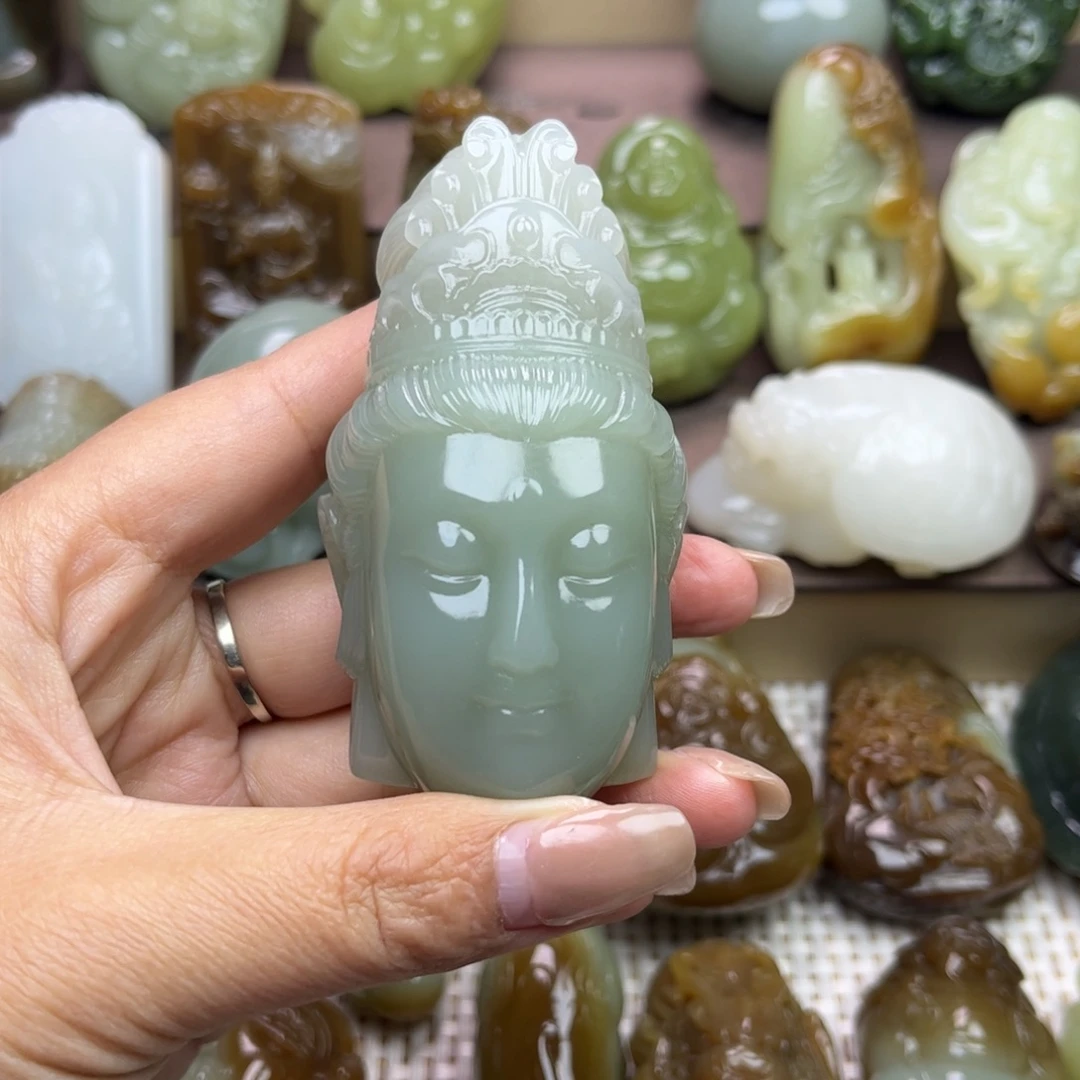 暗***迷和田玉未镶嵌把件