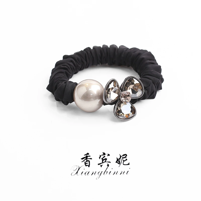 香宾妮原创设计发夹花朵发圈高弹力粗皮筋发绳女丸子头头绳5396