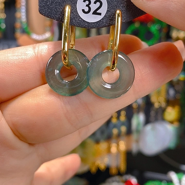 翡翠未镶嵌耳饰翡翠