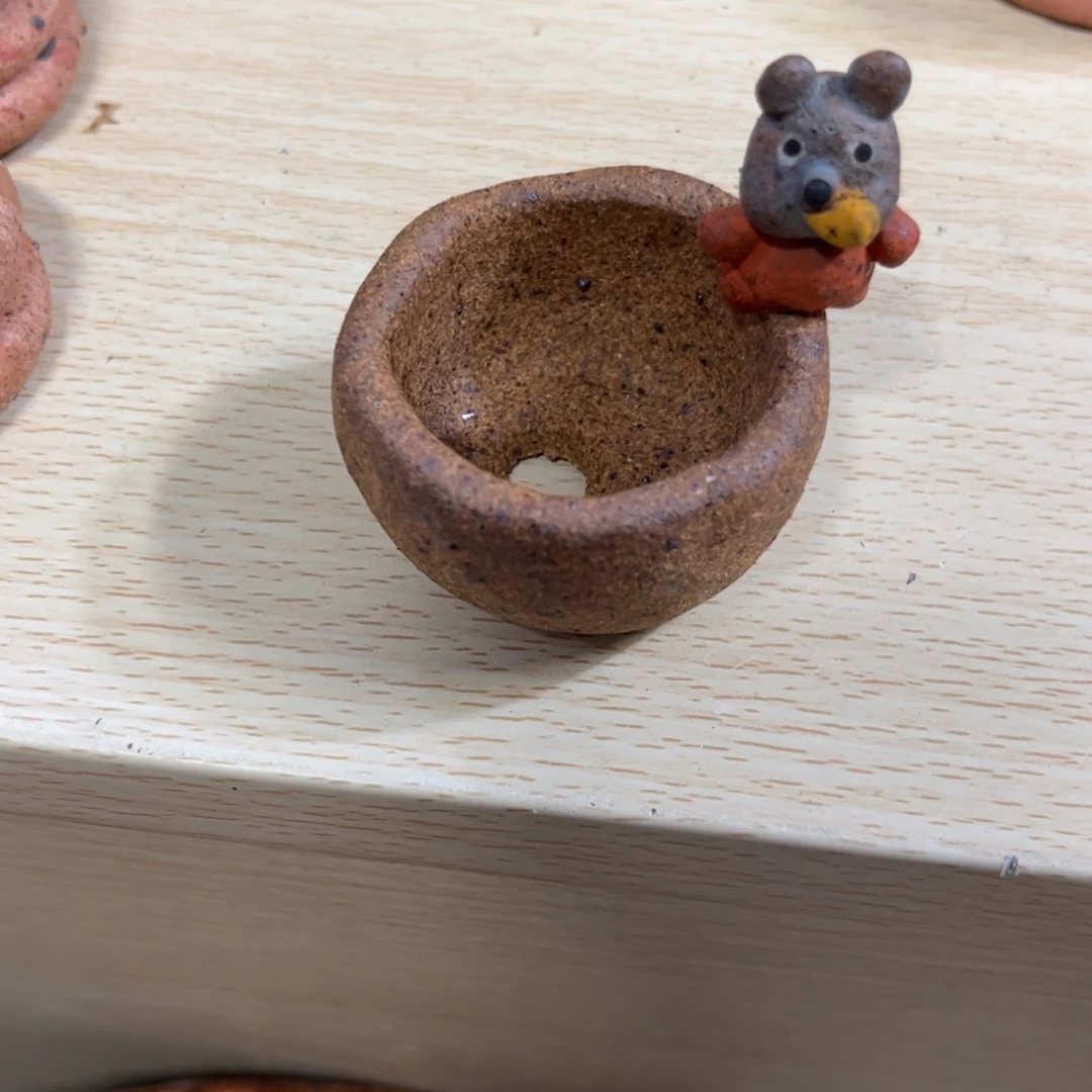 泥塑古镇炻陶花盆