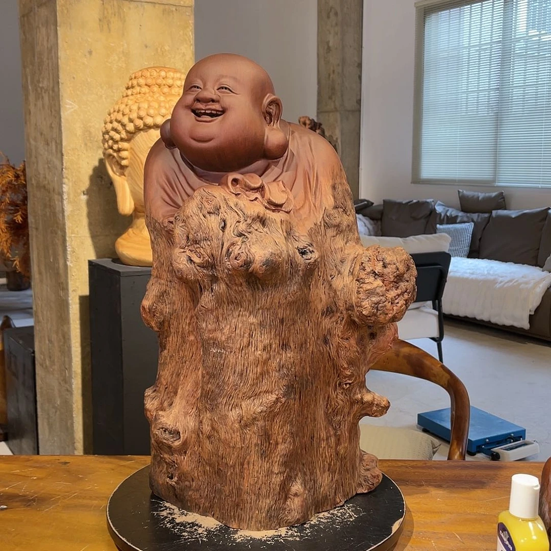 马***功木纯手工制作摆件